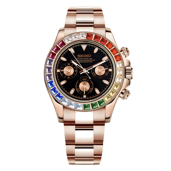 Seitona Rose Gold Rainbow Lusso e colore in un modello Seiko